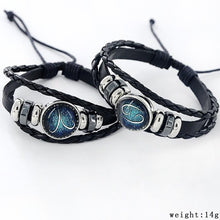 Load image into Gallery viewer, Fashion Zodiac Leather Bracelet With Charm Stone