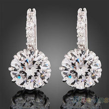 Load image into Gallery viewer, New Women's  White Gold Gp Clear Crystal Zircon Cz Earrings