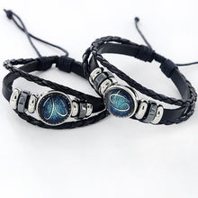 Load image into Gallery viewer, Fashion Zodiac Leather Bracelet With Charm Stone