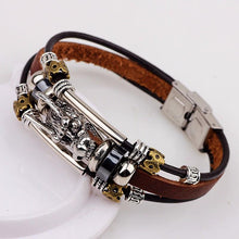 Load image into Gallery viewer, Tibetan Silver Leather Bracelet