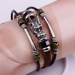 Tibetan Silver Leather Bracelet