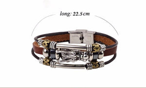 Tibetan Silver Leather Bracelet