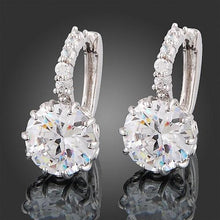 Load image into Gallery viewer, New Women&#39;s  White Gold Gp Clear Crystal Zircon Cz Earrings
