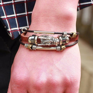 Tibetan Silver Leather Bracelet