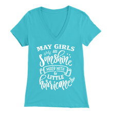Load image into Gallery viewer, May Girls Are Sunshine Mixed With A Little Hurricane V-Neck T-Shirt