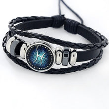 Load image into Gallery viewer, Fashion Zodiac Leather Bracelet With Charm Stone