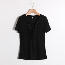 Load image into Gallery viewer, Summer Fashion Short Sleeve Sexy Deep V Neck  T-shirt For  Women