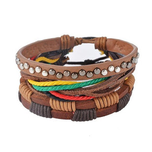 Leather Bracelet Men Multilayer Bracelet