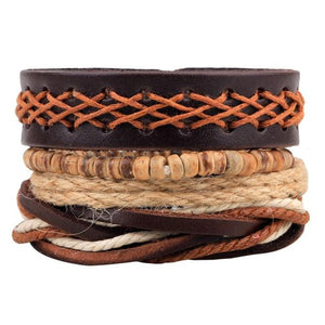 Leather Bracelet Men Multilayer Bracelet