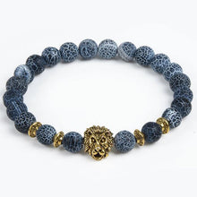 Load image into Gallery viewer, Leopard Tiger Eye Lion Head Bracelet