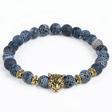 Load image into Gallery viewer, Leopard Tiger Eye Lion Head Bracelet