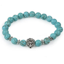 Load image into Gallery viewer, Leopard Tiger Eye Lion Head Bracelet
