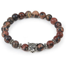 Load image into Gallery viewer, Leopard Tiger Eye Lion Head Bracelet