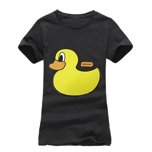 New Fashion T-Shirt Yellow Duck Cartoon Printed
