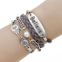 Load image into Gallery viewer, Vintage Bird Owls Anchor Bracelet
