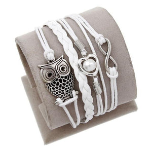 Vintage Bird Owls Anchor Bracelet