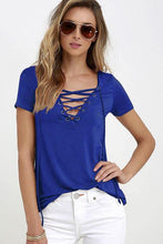 Load image into Gallery viewer, Summer Fashion Short Sleeve Sexy Deep V Neck  T-shirt For  Women