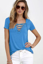 Load image into Gallery viewer, Summer Fashion Short Sleeve Sexy Deep V Neck  T-shirt For  Women