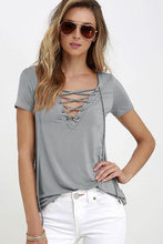 Load image into Gallery viewer, Summer Fashion Short Sleeve Sexy Deep V Neck  T-shirt For  Women