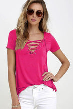 Load image into Gallery viewer, Summer Fashion Short Sleeve Sexy Deep V Neck  T-shirt For  Women