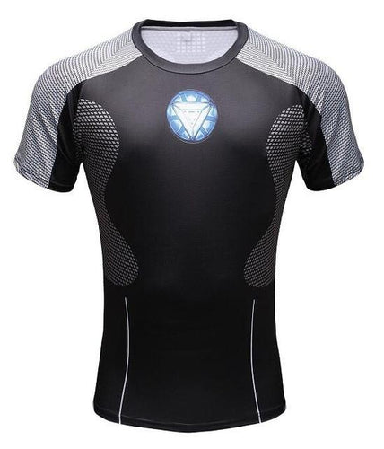 Comic Superhero Compression Fitness  T-Shirt