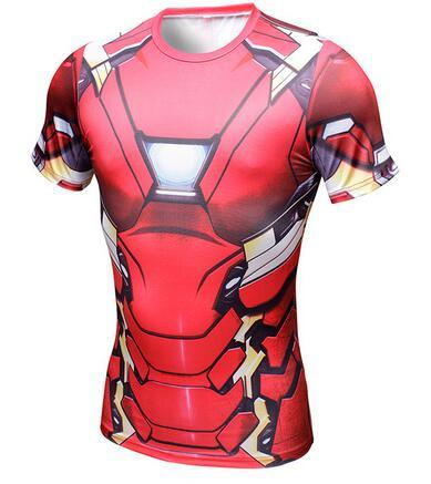 Comic Superhero Compression Fitness  T-Shirt
