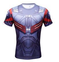 Comic Superhero Compression Fitness  T-Shirt