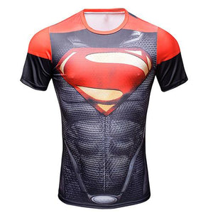 Comic Superhero Compression Fitness  T-Shirt