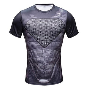 Comic Superhero Compression Fitness  T-Shirt