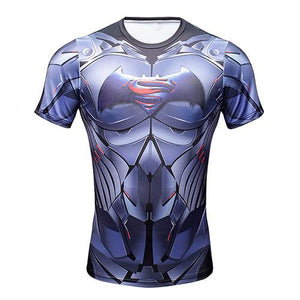 Comic Superhero Compression Fitness  T-Shirt