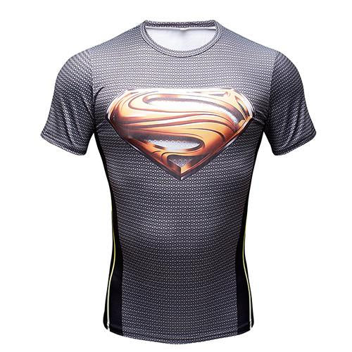 Comic Superhero Compression Fitness  T-Shirt