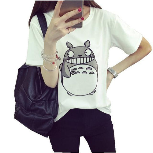 New Women T-Shirt Totoro White Color