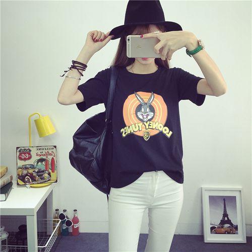 New Women T-Shirt Looney Black Color