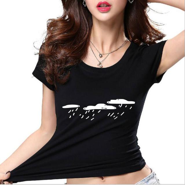 New Women T-Shirt Print Funny Casual