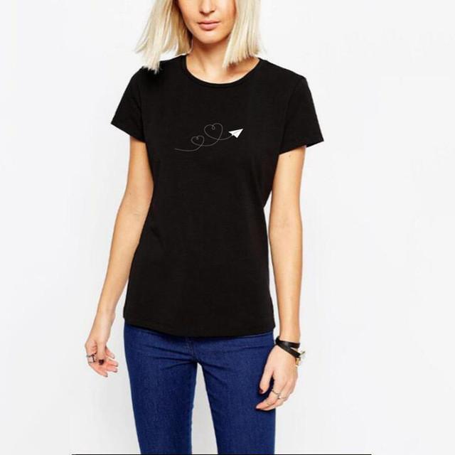 New Women T-Shirt Paper Plane