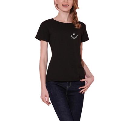 New Women T-Shirt Smile Print Funny Casual