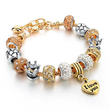 Load image into Gallery viewer, Crystal Heart Charm Bracelet