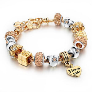 Crystal Heart Charm Bracelet