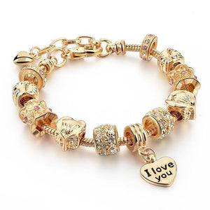 Crystal Heart Charm Bracelet