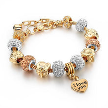 Load image into Gallery viewer, Crystal Heart Charm Bracelet