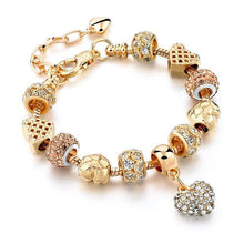 Load image into Gallery viewer, Crystal Heart Charm Bracelet