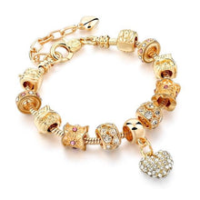 Load image into Gallery viewer, Crystal Heart Charm Bracelet