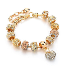 Load image into Gallery viewer, Crystal Heart Charm Bracelet