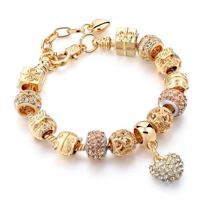 Crystal Heart Charm Bracelet