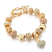 Load image into Gallery viewer, Crystal Heart Charm Bracelet