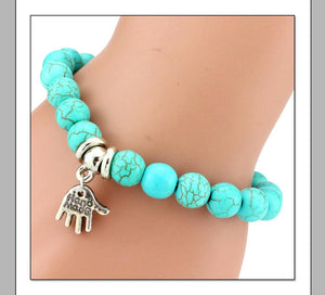 Bohemian Blue Beads Love Bracelet