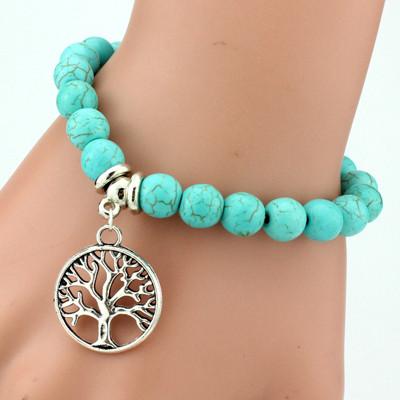 Bohemian Blue Beads Love Bracelet