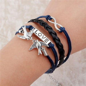 Infinite Double Leather Bracelet