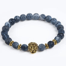 Load image into Gallery viewer, Leopard Tiger Eye Lion Head Bracelet