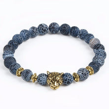 Load image into Gallery viewer, Leopard Tiger Eye Lion Head Bracelet